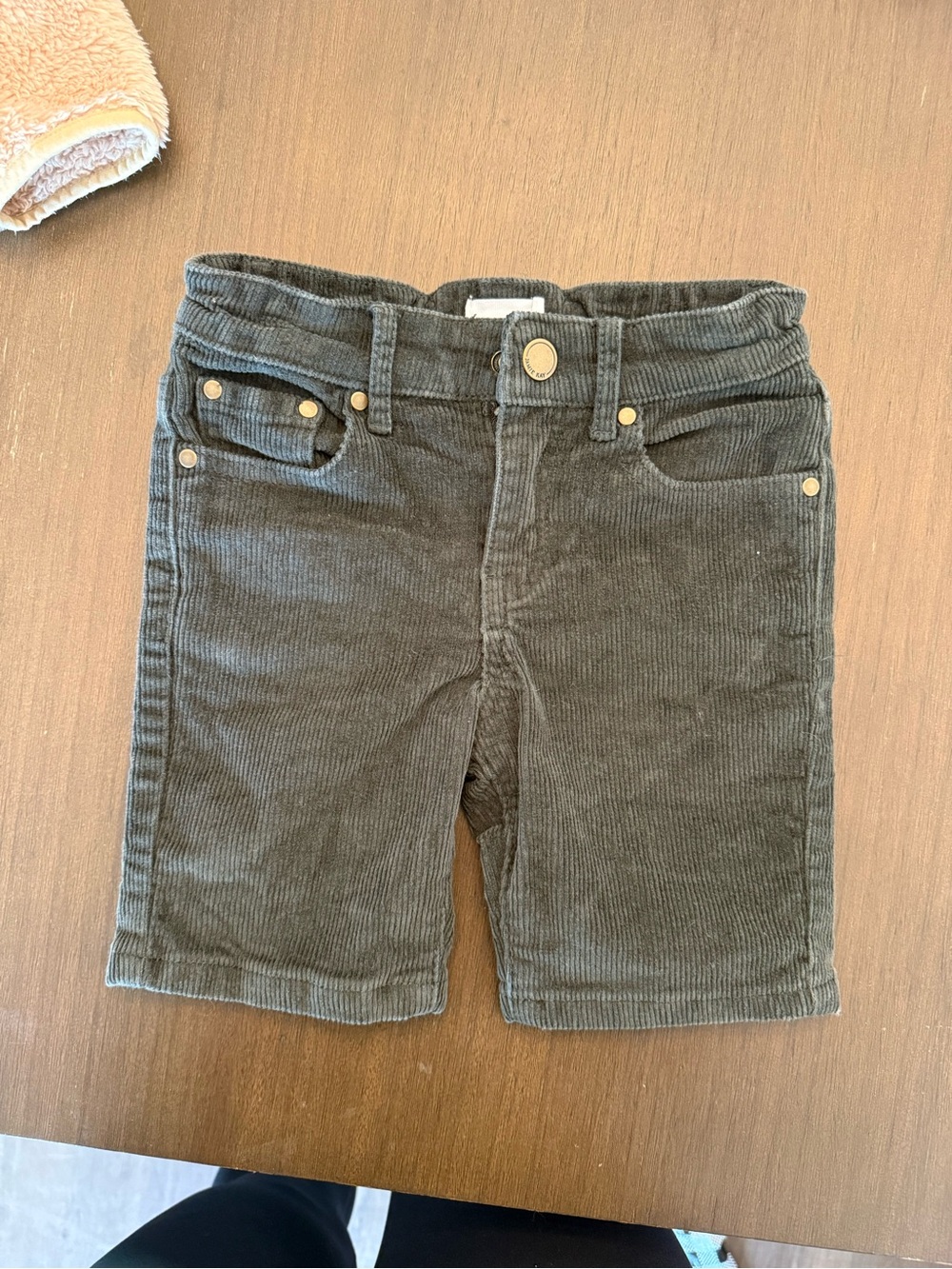 Jamie Kay Charcoal Corduroy Knee-Length Shorts